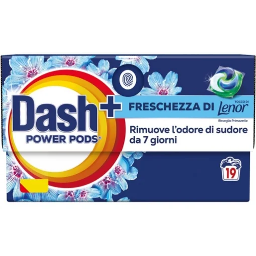 DASH+POWER PODS FRESCHEZZA DI LENOR FRAGRANZA RISVEGLIO PRIMAVERILE 19 LAVAGGI 404.7 G