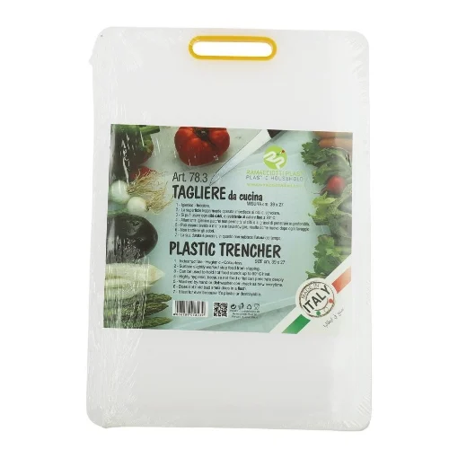 TAGLIERE DA CUCINA IN PLASTICA RESISTENTE AL CALORE 90° MANICO COLORATO DI DIMENSIONI 39 X 27 CM ASSORTITI - MAURY'S