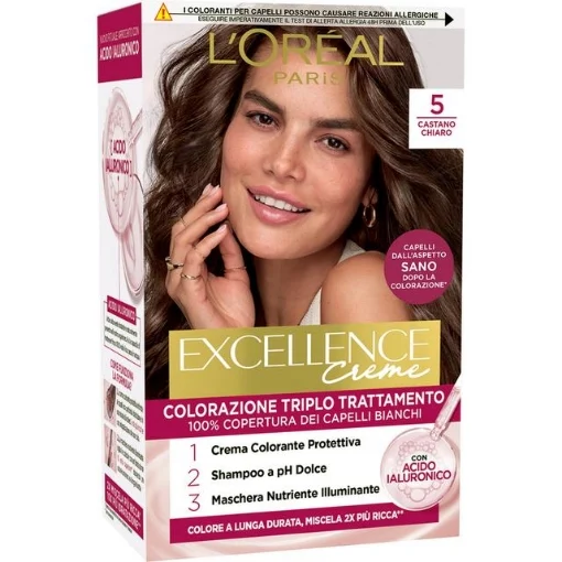 L'OREAL TINTA CAPELLI EXCELLENCE CREME CON ACIDO IALURONICO N.5 CASTANO CHIARO - L'ORÉAL PARIS