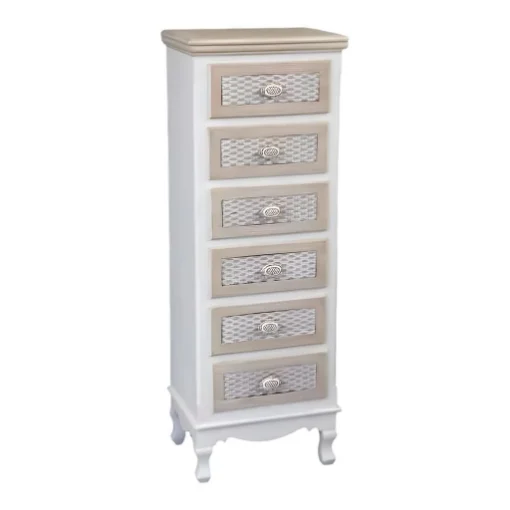 CHARM CASSETTIERA A 6 CASSETTI 40X30XH112 CM COLORE BIANCO E CREMA - MAURY'S