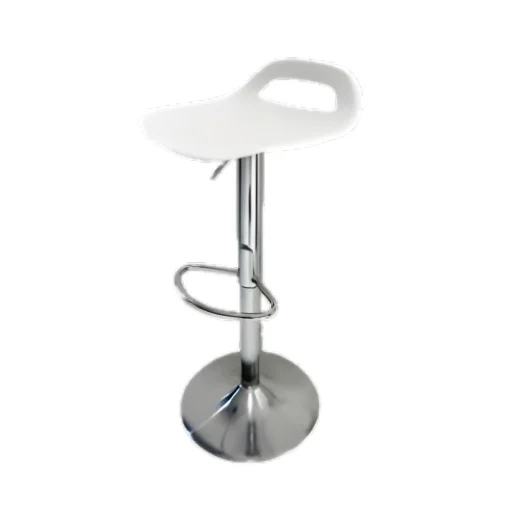 SGABELLO CON SEDILE IN PLASTICA BIANCO E BASE IN METALLO MISURE: 55X77 CM - ELLESSE