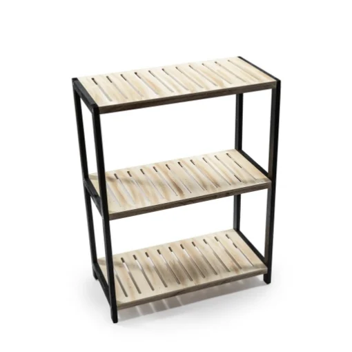MOBILETTO DA ARREDO VERSATILE IN LEGNO BICOLORE CON 3 RIPIANI DI DESIGN SEMPLICE E LINEARE DIMENSIONI 61.5 X 30 X H.80 CM - MERCURY