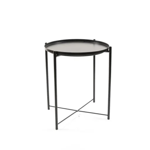 TAVOLINO DA ARREDO DALLA FINITURA METALLICA NERA DI DESIGN VERSATILE DIMENSIONI H.52 X 46 X 46 CM - MERCURY