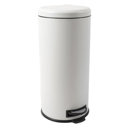 PATTUMIERA STRUTTURA IN METALLO BIANCO CAPACITA' 30 LT A PEDALE CON CHIUSURA SOFT Ø 29 X H.63 CM - MERCURY