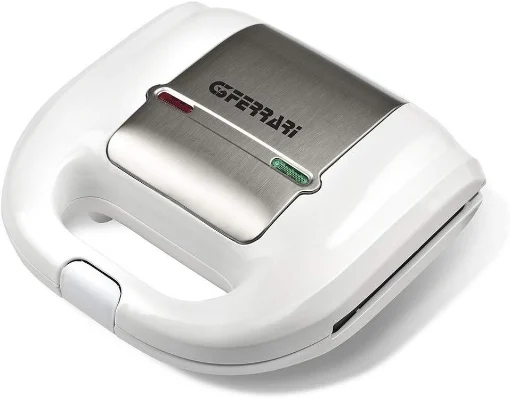 GFERRARI TOSTIERA CON PIASTRE ANTIADERENTI POTENZA 750W DIMENSIONI 23,5X23X8,5H CM - BIANCO