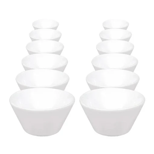 SET 12 COPPETTE NAPOLI A FORMA CONICA DA 9 CM IN COLORE BIANCO - MAURY'S