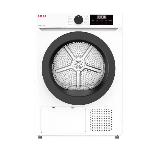 AKAI ASCIUGATRICE A POMPA DI CALORE CAPACITÀ 8KG CLASSE E CON 15 PROGRAMMI - COLORE BIANCO EX A++