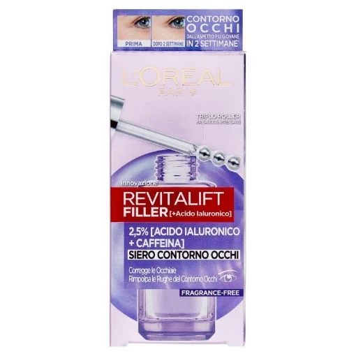 L'OREAL REVITALIFT FILLER + 2,5% ACIDO IALURONICO + CAFFEINA SIERO CONTORNO OCCHI 20ML - L'ORÉAL PARIS