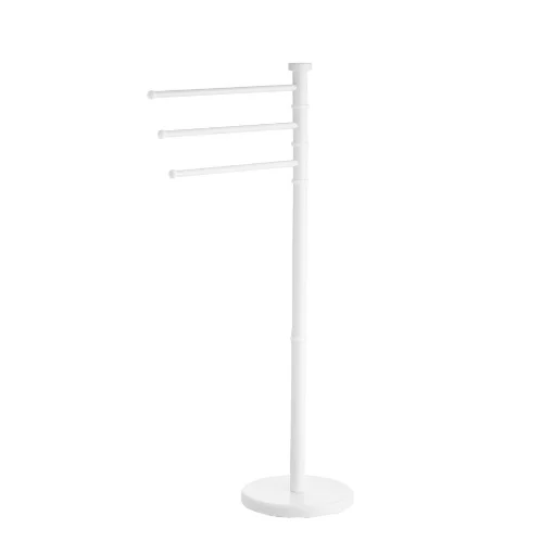 PORTA ASCIUGAMANI DA TERRA IN METALLO A 3 BRACCI DIMENSIONI 22X90CM - COLORE BIANCO
