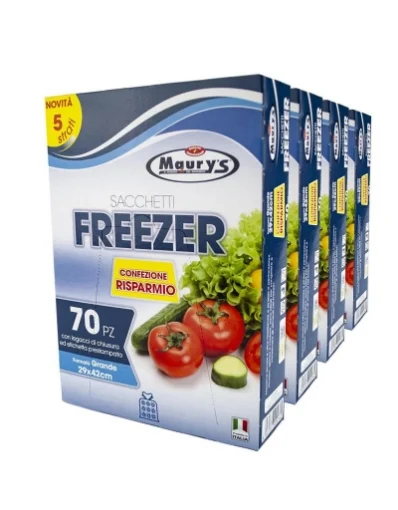 MAURY'S SET 4 SACCHETTI GELO FRIGO FREEZER 29 X 42 CM 70 PEZZI GRANDI