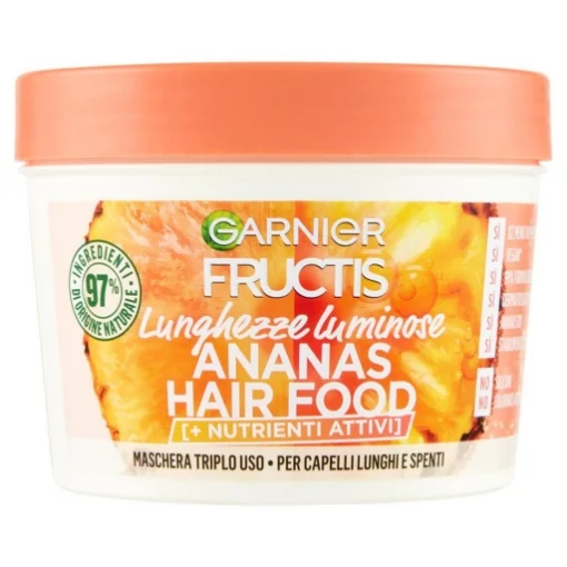 GARNIER FRUCTIS HAIR FOOD MASCHERA ANANAS LUNGHEZZE LUMINOSE PER CAPELLI LUNGHI E SPENTI 390 ML