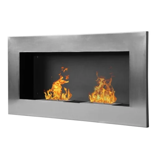 CAMINO A BIOETANOLO REALIZZATO IN ACCIAIO INOX CON 2 BRUCIATORI 1.5LT 110X54X14CM - MAURY'S