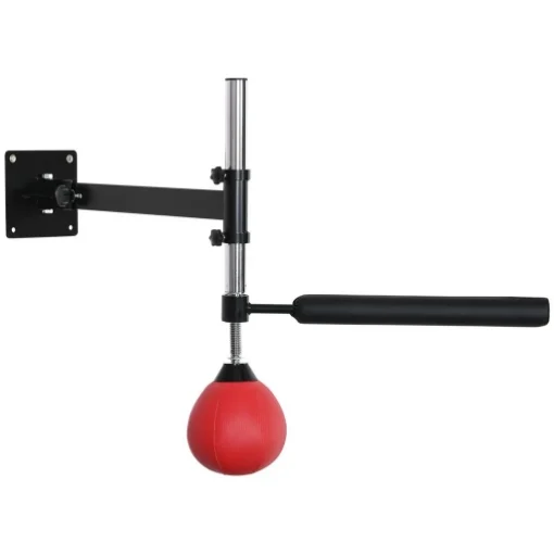 SPEED BAG A PARETE PER BOXE E MMA AD ALTEZZA REGOLABILE CON ASTA ACCIAIO E PU 79X72X20 CM ROSSO - MAURY'S