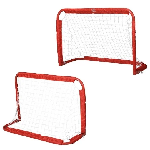 SET 2 PORTE DA CALCIO PIEGHEVOLI DA ESTERNO CON 4 PICCHETTI IN ACCIAIO E TETROLON 90X36X60 CM ROSSO - MAURY'S