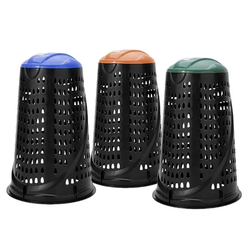 SET 3 PATTUMIERE VARIO TRESPOLOPORTASACCO DA GIARDINO 110LT CARTA,PLASTICA,VETRO - BAMA