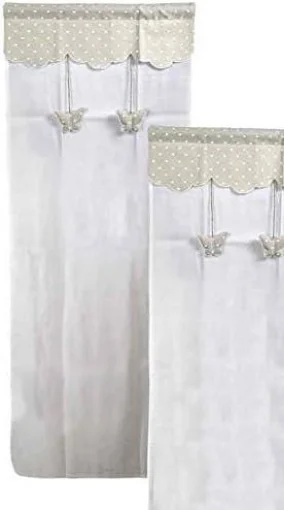 TENDA FINESTRA NANCY 2 PEZZI DECORAZIONE FARFALLE 100% POLIESTERE 45 X 150 CM - MAURY'S
