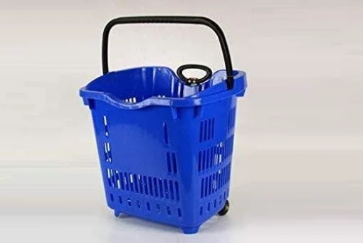 CESTINO TROLLEY SPESA BLU 50 LT 47 X 42 X 48 CM CON ROTELLE - MAURY'S