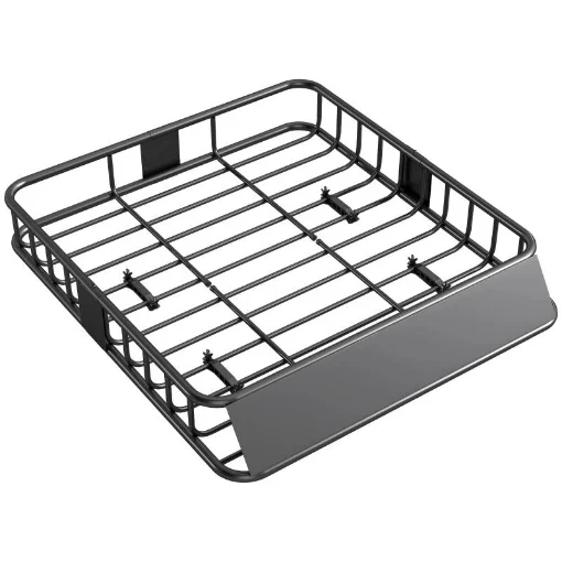 PORTAPACCHI PER AUTO IN ACCIAIO DA 90.7 KG CON DEFLETTORI E GUIDE LATERALI, 110.5X99.5X18.5 CM, NERO - MAURY'S