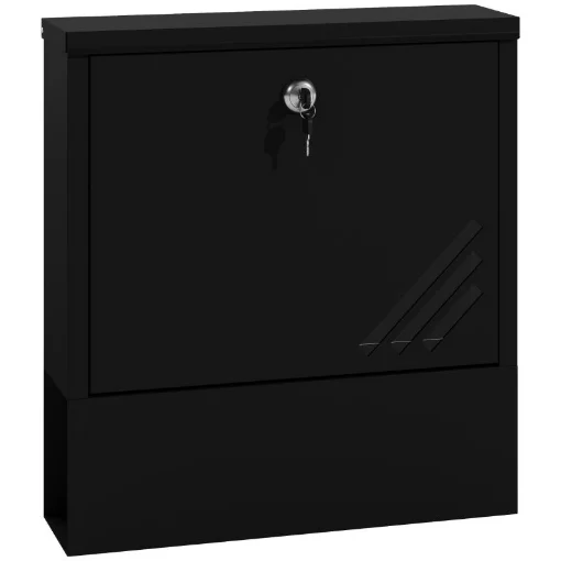 CASSETTA POSTALE A MURO IN METALLO CON FINESTRELLA E SERRATURA 30X8.5X32.5 CM GRIGIO CARBONE - MAURY'S