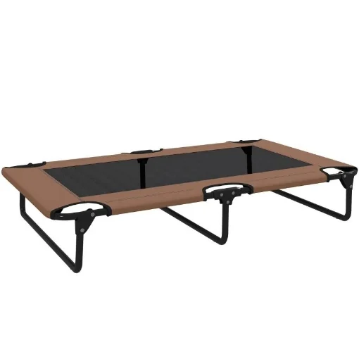 LETTO PER CANI GRANDI PIEGHEVOLE CON TESSUTO A RETE DA INTERNO ED ESTERNO, 107X61X20 CM, MARRONE - MAURY'S