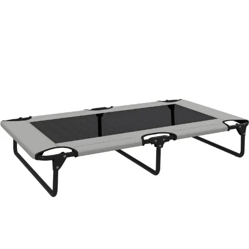 LETTO PER CANI GRANDI PIEGHEVOLE CON TESSUTO A RETE DA INTERNO ED ESTERNO, 107X61X20 CM, GRIGIO CHIARO - MAURY'S
