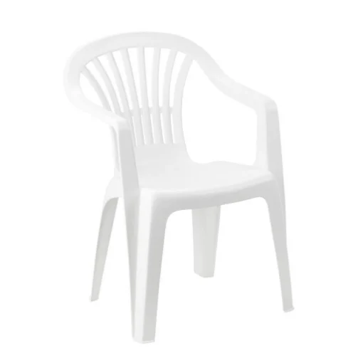 MAURY'S SEDIA KONA IN RESINA CON SCHIENALE BASSO COLORE BIANCO DA ESTERNO E GIARDINO - IPAE PROGARDEN