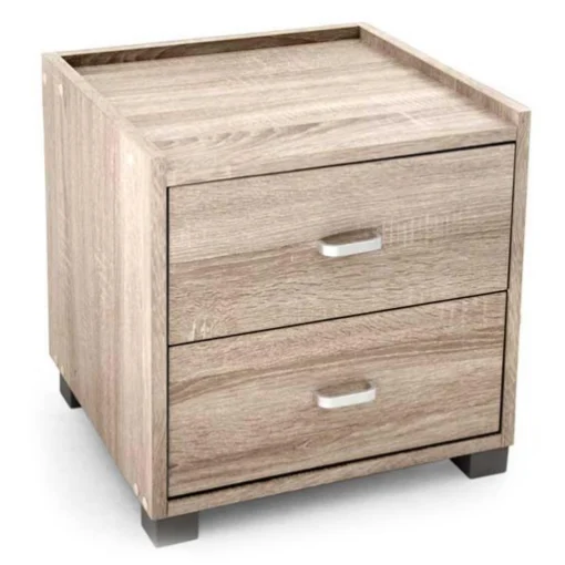 COMODINO CON 2 CASSETTI IN LEGNO ROVERE 43 X 40 X 44 CM - MAURY'S