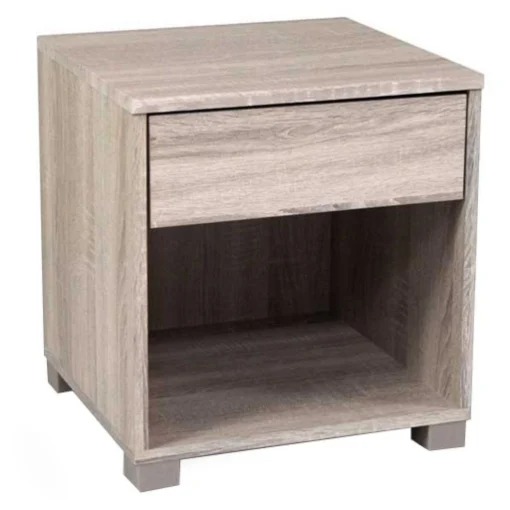 COMODINO A 1 CASSETTO IN LEGNO NATURALE DI COLORE ROVERE NATURALE 40X36X43,5 CM - MAURY'S