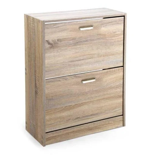 SCARPIERA 2 ANTE IN LEGNO TRUCIOLARE CON MELAMINICO 2 DIVISORI OGNI ANTA ROVERE 63 X 24 X 81 CM - MAURY'S