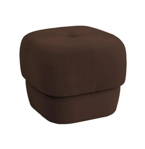 POUF DA ARREDAMENTO IN VELLUTO LISCIO H38X40X40 CM COLOR MARRONE - CREARE ITALIA