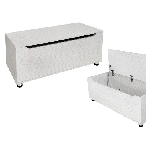 PANCA CONTENITORE REALIZZATA IN LEGNO100X40X35 CM COLORE BIANCO USATO COME NUOVO - MAURY'S