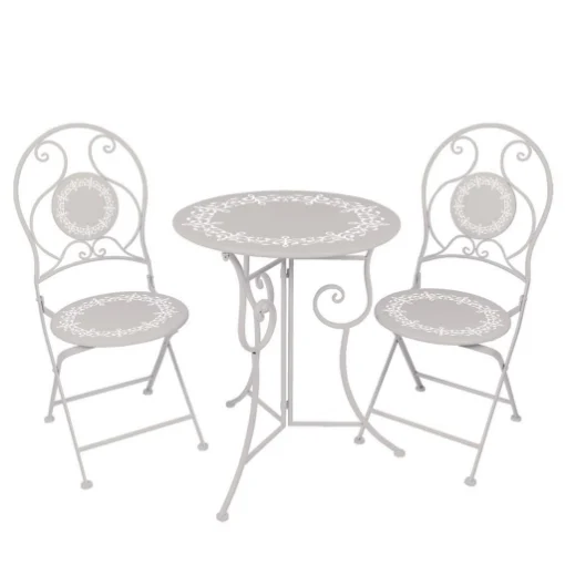 MA MAISON SET CROWN BISTROT CON TAVOLO+2 SEDIE COLORE ANTRACITE