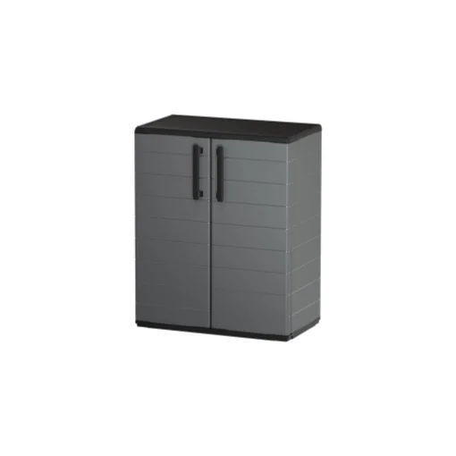 ARMADIO BASSO IN POLIPROPILENE CON 2 ANTE E RIPIANO 68 X 37 X H84 CM - BRIXO