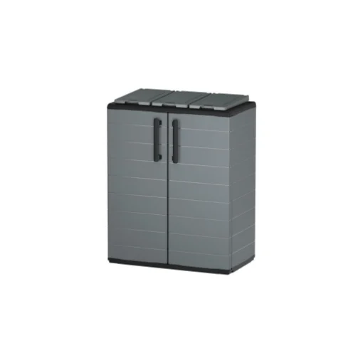ARMADIO PATTUMIERA BASSO IN PLASTICA 3 SCOMPARTI DIMENSIONI 68 X 37 X H84 CM - ART PLAST