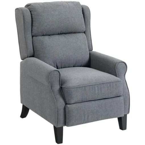 POLTRONA RECLINABILE 132¦ MAX IN TESSUTO EFFETTO LINO CON POGGIAPIEDI, 74X84X102 CM, GRIGIO - MAURY'S