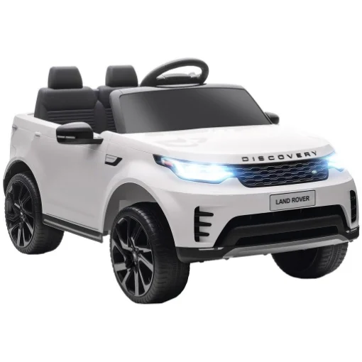 MACCHINA ELETTRICA PER BAMBINI LICENZA LAND ROVER CON FARI LED, CLACSON E TELECOMANDO, 105X68.5X58 CM, BIANCO - MAURY'S