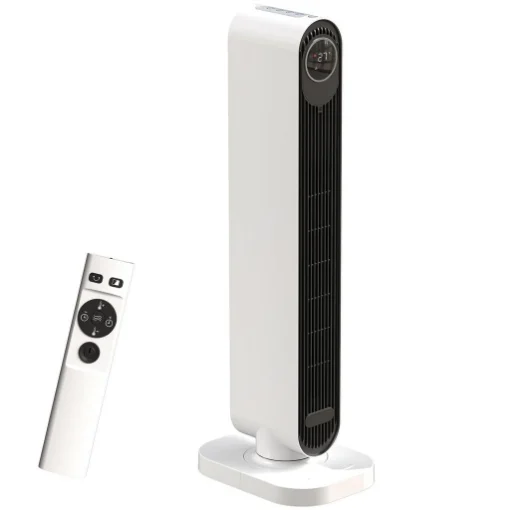 TERMOVENTILATORE IN ABS DA 2000W CON TELECOMANDO, OSCILLAZIONE E TIMER, 30X22X82.5 CM, BIANCO - MAURY'S