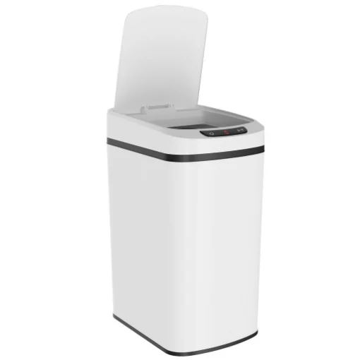 CESTINO RIFIUTI DA 12L A INFRAROSSI CON SECCHIO RIMOVIBILE, IN ACCIAIO INOX, ABS E PP, 28X22X41 CM, BIANCO - MAURY'S