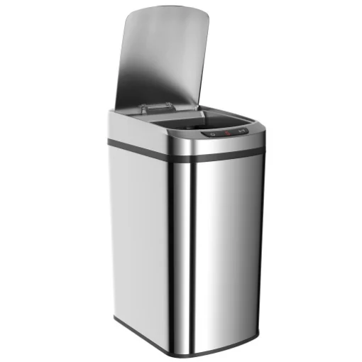 CESTINO RIFIUTI DA 12L A INFRAROSSI CON SECCHIO RIMOVIBILE, IN ACCIAIO INOX, ABS E PP, 28X22X41 CM, ARGENTO - MAURY'S
