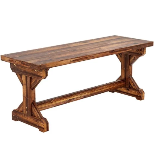 PANCA DA GIARDINO 2 POSTI IN LEGNO DI ABETE SENZA SCHIENALE IN STILE RUSTICO, 114LX40PX46A CM - MAURY'S