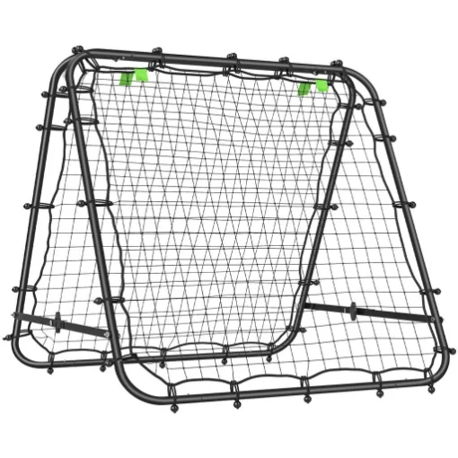 RETE DA CALCIO REBOUNDER PIEGHEVOLE CON ANGOLAZIONE REGOLABILE E PICCHETTI, IN PE E METALLO, 100X95X90 CM, NERO - MAURY'S