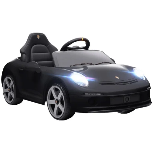 MACCHINA PER BAMBINI 3-5 ANNI CON LICENZA UFFICIALE RUF GT, TELECOMANDO, CINTURA DI SICUREZZA E MUSICA, NERO