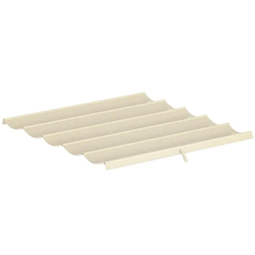 TETTO PER GAZEBO PERGOLA CON 10 FORI DI DRENAGGIO IN POLIESTERE, 250X255 CM, PER PERGOLA 3X3M, CREMA - MAURY'S