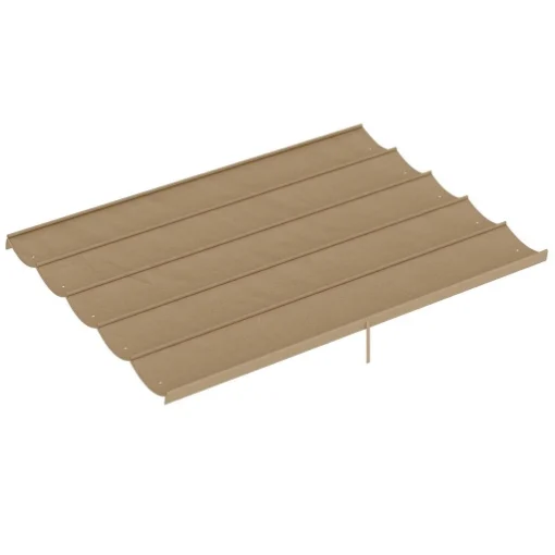 TETTO PER GAZEBO PERGOLA CON 10 FORI DI DRENAGGIO IN POLIESTERE, 350X260 CM, PER PERGOLA 4X3M, MARRONE CHIARO - MAURY'S