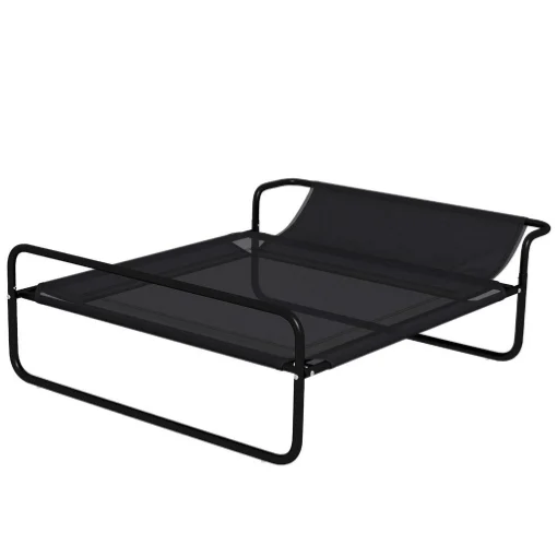 LETTINO PER CANI RIALZATO CON POGGIATESTA INTERNO ED ESTERNO, 106X81X33 CM, NERO - MAURY'S