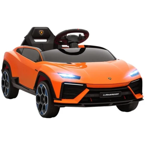 MACCHINA ELETTRICA PER BAMBINI LICENZA LAMBORGHINI CON CLACSON E TELECOMANDO, 101.5X49X43 CM, ARANCIONE - MAURY'S