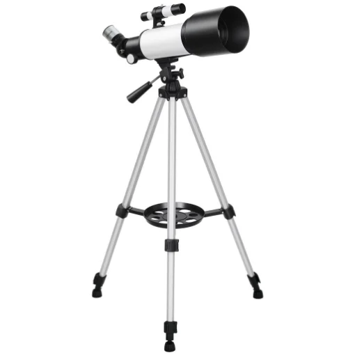 TELESCOPIO ASTRONOMICO 70MM CON 2 LENTI OCULARI E ADATTATORE SMARTPHONE, 80X80X135 CM, BIANCO E NERO - MAURY'S
