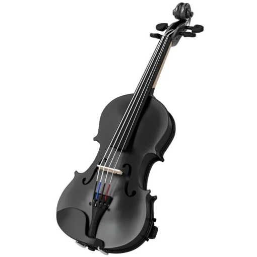 VIOLINO 4/4 IN LEGNO DI ABETE E ACERO CON CUSTODIA, ARCO, SPALLIERA E PECE, NERO - MAURY'S
