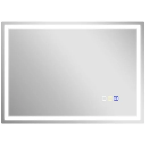 SPECCHIO BAGNO ANTIAPPANNANTE CON LUCE LED REGOLABILE, SPEAKER BLUETOOTH, PULSANTI TOUCH, 50X70 CM - MAURY'S
