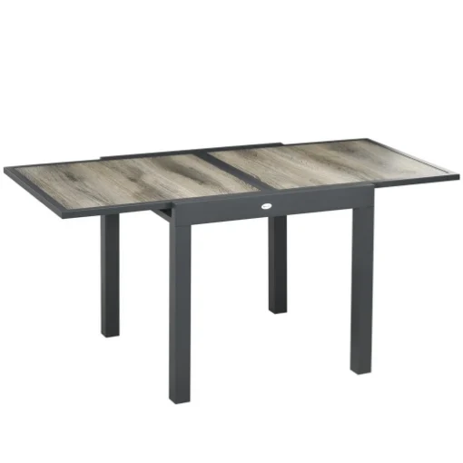 TAVOLO DA GIARDINO ALLUNGABILE PER 6 PERSONE IN PLASTICA E ALLUMINIO, 80/160X80X75 CM, BEIGE - MAURY'S